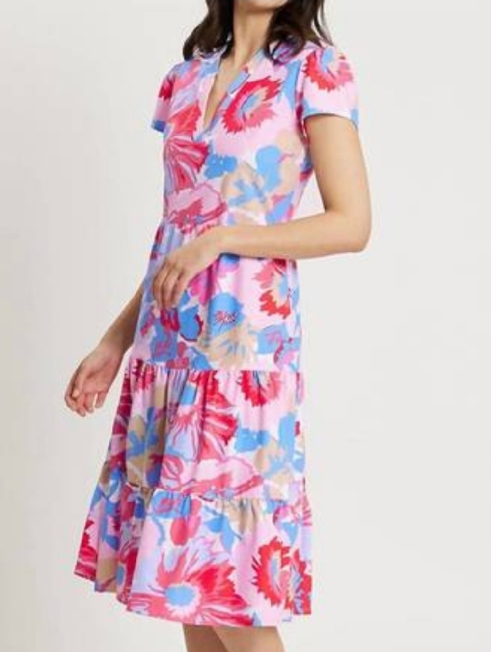 NWT Jude Connally Libby Wildflower Periwinkle Floral Midi Dress